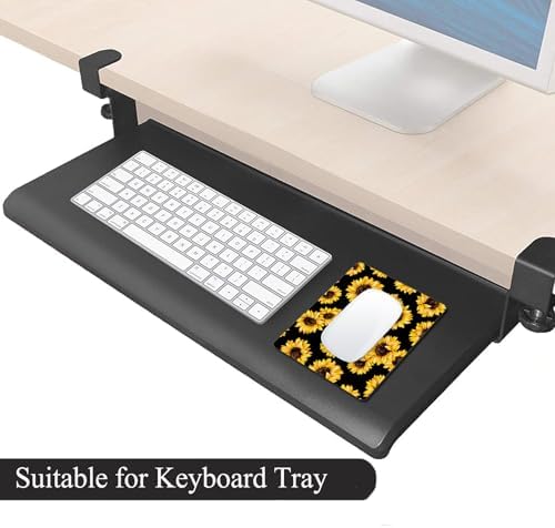 Small Mouse Pad, Mini Mouse Pad 6 X 8 Inch with Non-Slip Rubber Base for Keyboard Tray Laptops Wireless Mouse Home Office Travel, Washable & Portable (Sunflowers)