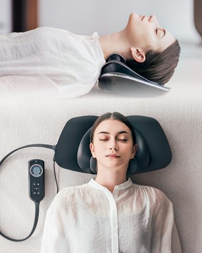 MYTREX Medi Neck Multi-Functional Cervical Traction Device, Electric Stretcher with Dynamic Stretching, 3 Modes Electrotherapy & Hyperthermia to Relieve Cervical Pain, Easy to Use