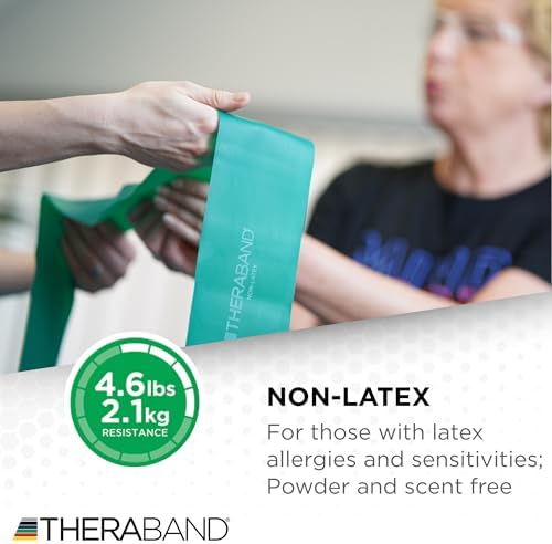 THERABAND Resistance Bands Set, Elastic Bands for Exercise & Physical Therapy, Strength Training for Upper & Lower Body Fitness