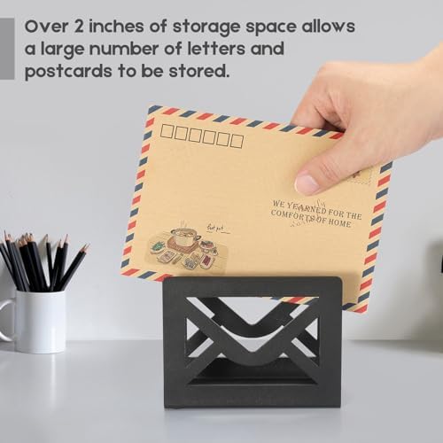 Desktop Metal Mail Holder,Letter Organizer for Desk(Black)
