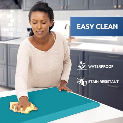 KitchenClouds Kitchen Mat Cushioned Anti Fatigue Kitchen Rug 0.8inch Water Resistant Non Slip Kitchen Rugs and Mats Standing Desk Mat Comfort Floor Mats for Kitchen Sink Office (17.3"x39",Green)
