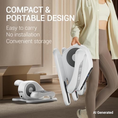UMAY Under Desk Elliptical Machine, Eclipse Exercise Trainer with 12 Speeds