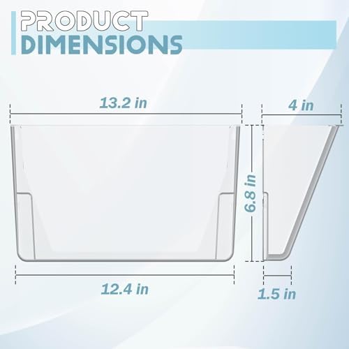 MINDEPOT 6 Pockets Acrylic Wall File Organizer Clear File Holder for Office