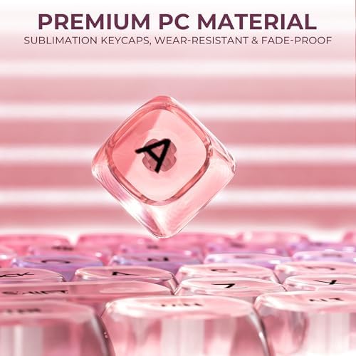 x XVX Sunset Purple Gradient Transparent Keycaps, MOA Profile 125 Keys PC Shine-Through Keycaps for MX Mechanical Keyboards
