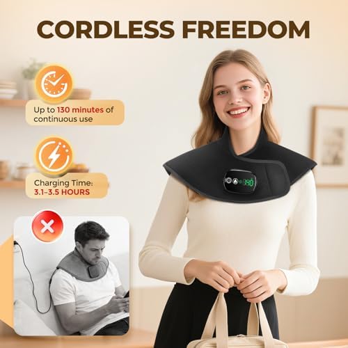 Neck and Shoulder Heating Pad for Pain Relief Cordless