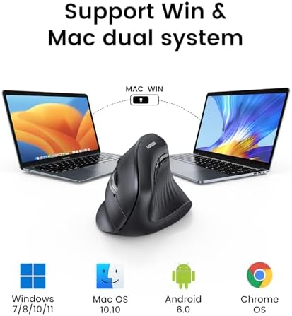 UGREEN UGREENVertical Wireless (Bluetooth 5.0+2.4G) Ergonomic Mouse Bundle with K551 Slim Quiet Wireless Bluetooth 78Keys Keyboard