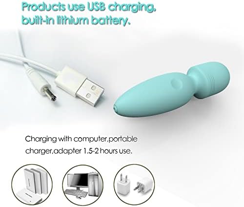Mini Wand Massager,Small Cordless Handheld Massager with 10 Quiet Vibration Modes, Personal Handheld Rechargeable Massager for Neck Shoulder Back Body