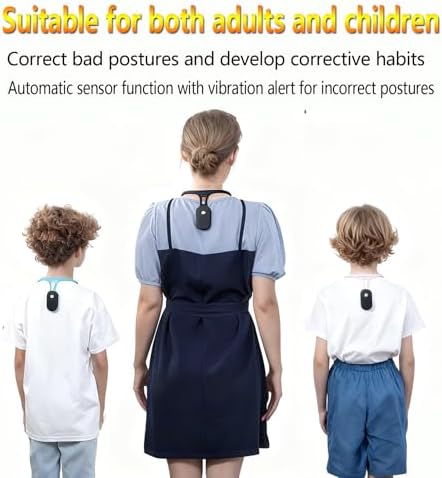 Intelligent Posture Corrector and Trainer for Women and Men, Rechargeable Silicone Automatic Induction Back Posture Corrector with Hunchback Monitoring for Adults and Children