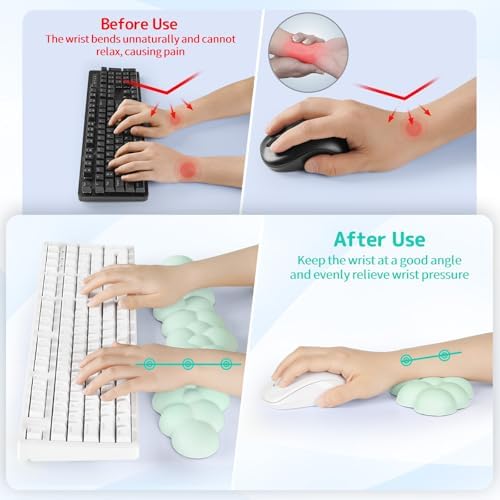 Sushret Cloud Wrist Rest for Keyboard and Mouse, Cloud Keyboard Wrist Rest