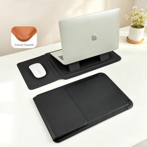 14 Inch Multifunctional Laptop Sleeve Case with Stand Soft Slim Cover for MacBook Pro/Air/ThinkPad X1/Dell XPS/Lenovo Yoga/HP Pavilion/ASUS Zenbook/LG gram/Chromebook 13.5" 13.6" 14.2" 14.5"