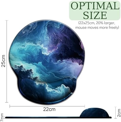 LIMKRIAN Galaxy Mouse Pad with Wrist Rest, 9.8 x 8.6 in