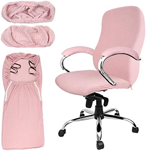 Tatuo 3 Pcs Computer Office Chair Armrest Cover, L, Waffle, Pink