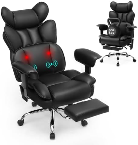 Fizzin Big and Tall Office Chair 500lbs with Massage and Heating Function