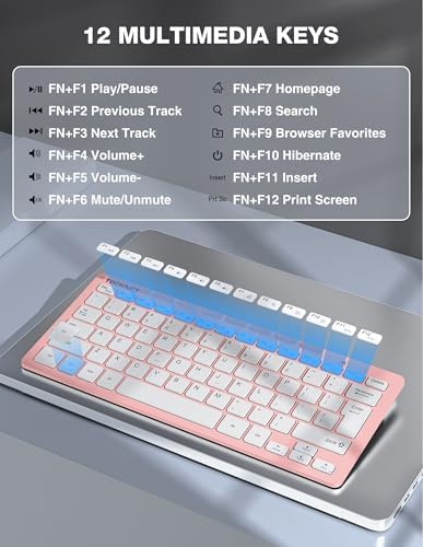 TECKNET Wireless Keyboard and Mouse Combo, Mini Cordless Computer Keyboard and Mouse Set 2.4GHz, Silent Adjustable 1600 DPI, Quiet Click, Lag-Free for Computer, Laptop, PC, Windows, Mac, Chrome OS