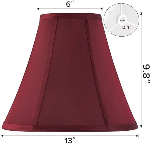 GO&SO Burgundy Bell Lamp Shade, 6" Top x 13" Bottom x 9.8" High