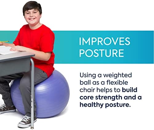 Bouncyband Balance Ball – Create Flexible Seating to Improve Focus at School, Office, or Home with This No-Roll Weighted Ball