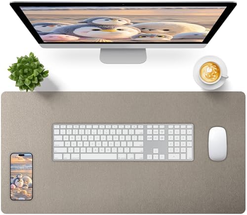 Bloss Pearl Gray Desk Mat 31.5"x15.7", Desk Matt for Desktop, Waterproof Large Desk Pad, Computer Mat for Office/Home/Decor/Christmas Desk Mat