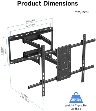 Suptek Heavy Duty TV Wall Mount for 60-120 Inch TVs Holds up to 264 lbs