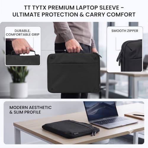 Laptop Sun Shade Folds to Computer Sleeve Bag, Black
