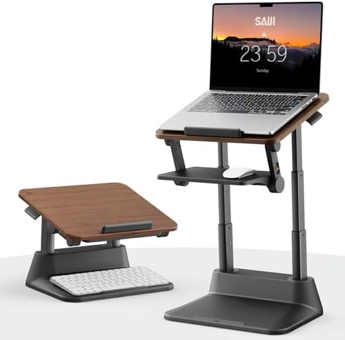 SAIJI Laptop Stand for Desk, Adjustable Standing Desk Riser Up to 20.5"