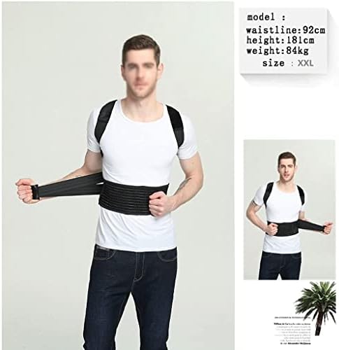 S-5XL Posture Corrector for Men and Women,Full Back Support Brace,Adjustable Breathable Posture Support(Black Small)