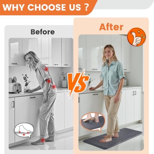 4/5 Inch Thicker Kitchen Mats Anti Fatigue Comfort Mat Standing Desk Rugs