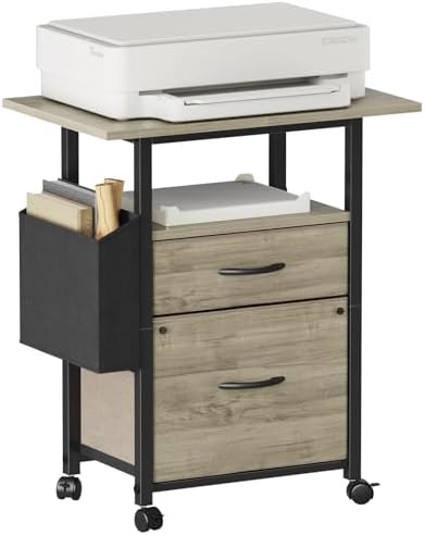 GYIIYUO 2 Drawer File Cabinet 24''W, Mobile Filing Cabinet, Printer Stand