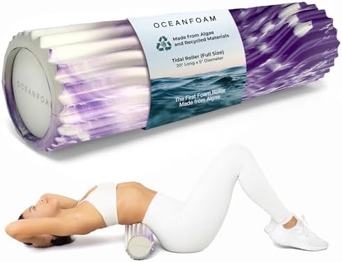 Oceanfoam Tidal Roller - Massage Foam Roller for Exercise (Purple Marbled)