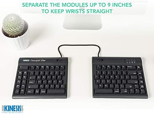 KINESIS Freestyle2 Blue Wireless Ergonomic Keyboard for Mac (9" Standard Separation), Dark Gray