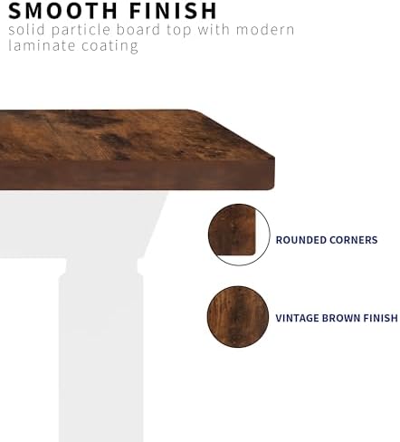 VIVO Rustic Vintage Brown 71 x 36 in Table Top, DESK-TOP72-36N