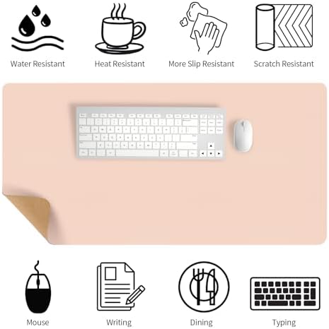 Bloss Pink Desk Mat, Leather Desk Pad, Desk Matt for Desktop, Waterproof Desk Pad Mat, Computer Mat for Office Work/Home/Decor/Desk Protector/Cover(31.5 x 15.7 Inches)