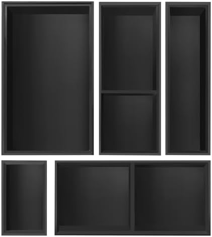 Bamboo Drawer Organizer,5 PCS Black Silverware Tray&Desk Organizers and Storage,Cabinet Divider With Removable Bathroom Organization for Kitchen,Utensils,Junk,Office,Makeup