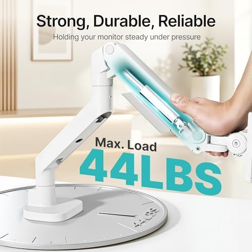 Heavy Duty Monitor Arm for 17-49 Inch, 44 lbs, VESA 75/100, White