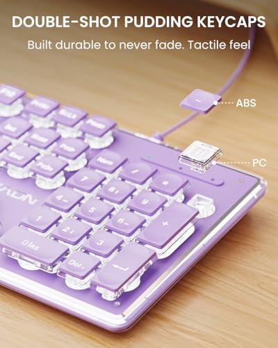 EWEADN Wired Keyboard and Mouse Combo with Detachable Wrist Rest - Purple