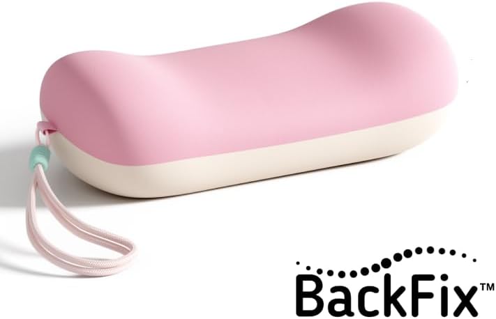 BackFix Fashion Colors Portable Lumbar Pillow. Cool Colors All Purpose Memory Foam Lumbar & Cervical Support for Lower Back and Neck Pain Relief. Silky Soft Spandex Blend Cover, Pink