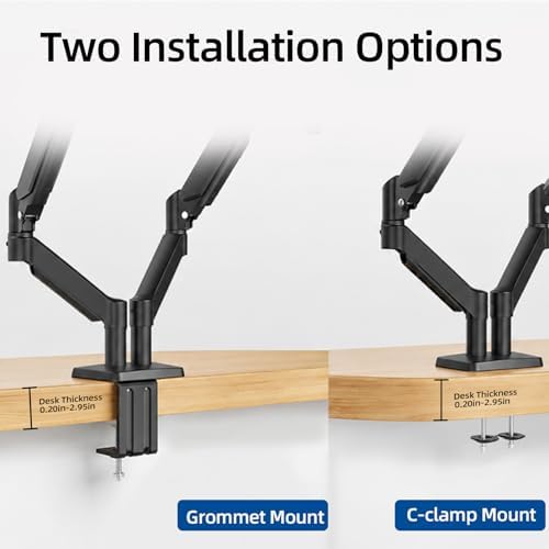 Heavy Duty Dual Monitor Arm Desk Mount Gas Spring for 13-32 Inch Screens