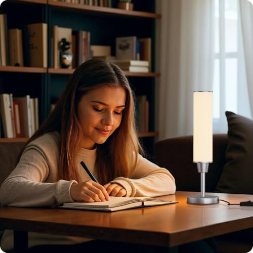Nukanu Table Lamp with Remote, Nickel