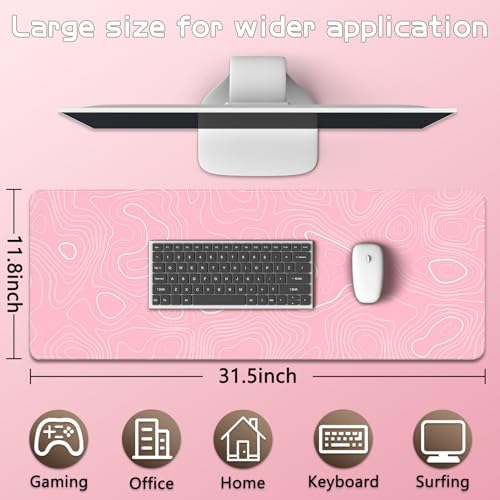 Mouse Pad Gaming - Desk Mat for Keyboard and Mouse - Large Mouse Pads for Desk, Gaming Mousepad with Non-Slip Base, Desks Pad (31.5" X 11.8") for Game, Office and Home