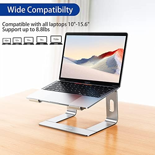 BESIGN LS03 Aluminum Laptop Stand, Ergonomic Detachable Computer Stand, Notebook Riser, Laptop Mount Compatible with Air, Pro, Dell, HP, Lenovo More 10-15.6" Laptops, Silver