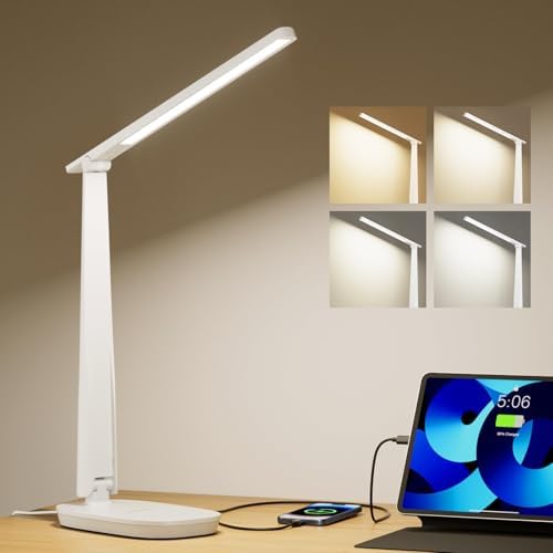 Honeywell LED Desk Lamp Home Office Dimmable 4 Color Reading Light USB Port