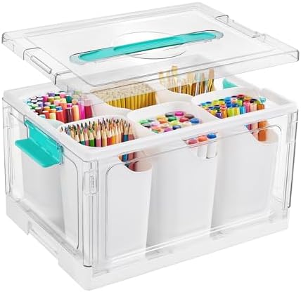 Vtopmart 24 QT Clear Plastic Craft Organizer with Detachable Inserts,1 Pack