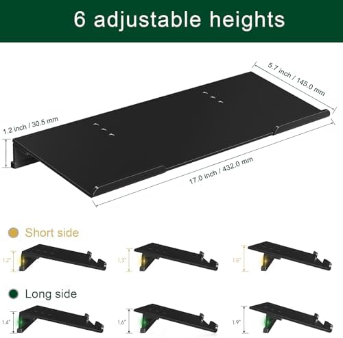 Computer Keyboard Stand for Desktop - 6-Level Height Adjustable Acrylic Keyboard Riser Non-Slip Ergonomic Key Board Tray Holder for Home School Office Desk Accessories, Black