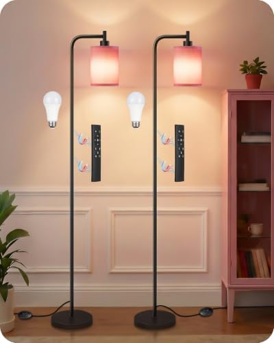 Dimmable Floor Lamp for Living Room with Remote & 10W Bulb