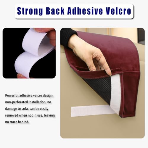 Velvet Recliner Headrest Pillow, Non-Slip Neck Support, Wine