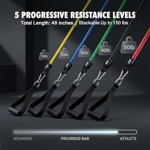 VEICK Resistance Bands with Handles, Exercise Tube Bands Set for Workouts