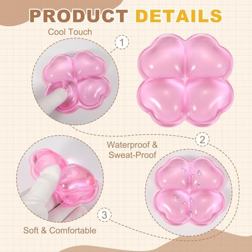 PATIKIL Gel Wrist Rest, Wrist Support for Mouse Four-Leaf Shape Ergonomic Mouse Pad Soft Silicone Support Comfortable Cushion for Computer Gaming Office Home, Pink