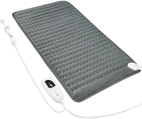 Heating Pad Electric Heat Pad, Hot Heated Pad,Multiple Temp and Timer Settings,Suitable for Shoulders, Neck, arms, Abdomen, Back, Legs, etc. (Gray Green, 33"X17")
