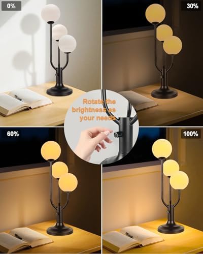 Lightdot Globe Black Table Lamp for Bedroom Gift G9 Bulbs Included Dimmable