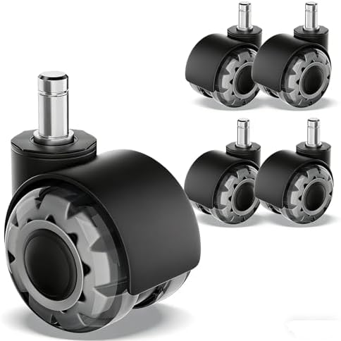 Office Chair Wheels 2" Roller Blade Rubber Chair Casters Replacement