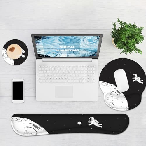 Ergonomic Mouse Pad with Wrist Rest and Keyboard Wrist Rest, Mousepad